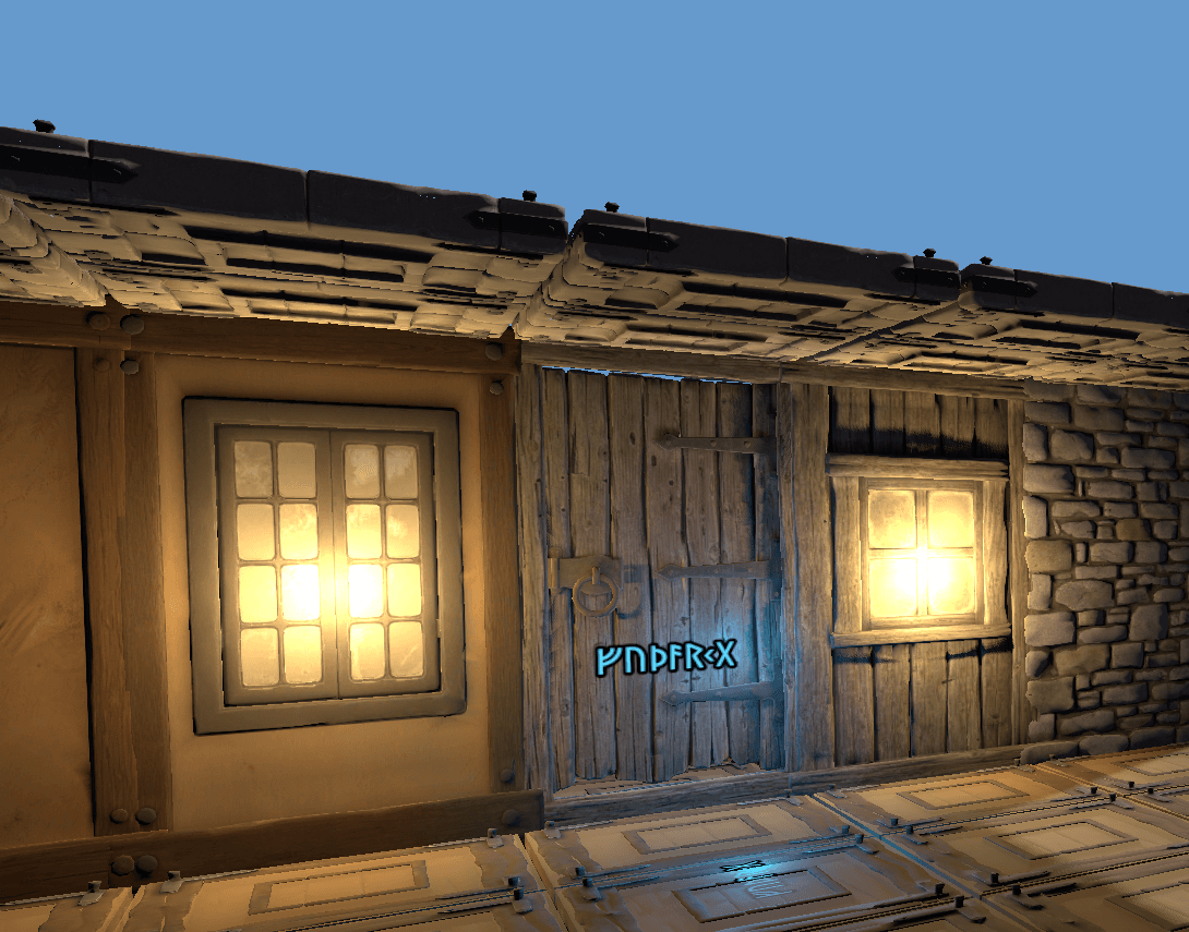A rune attached to a player-built house.